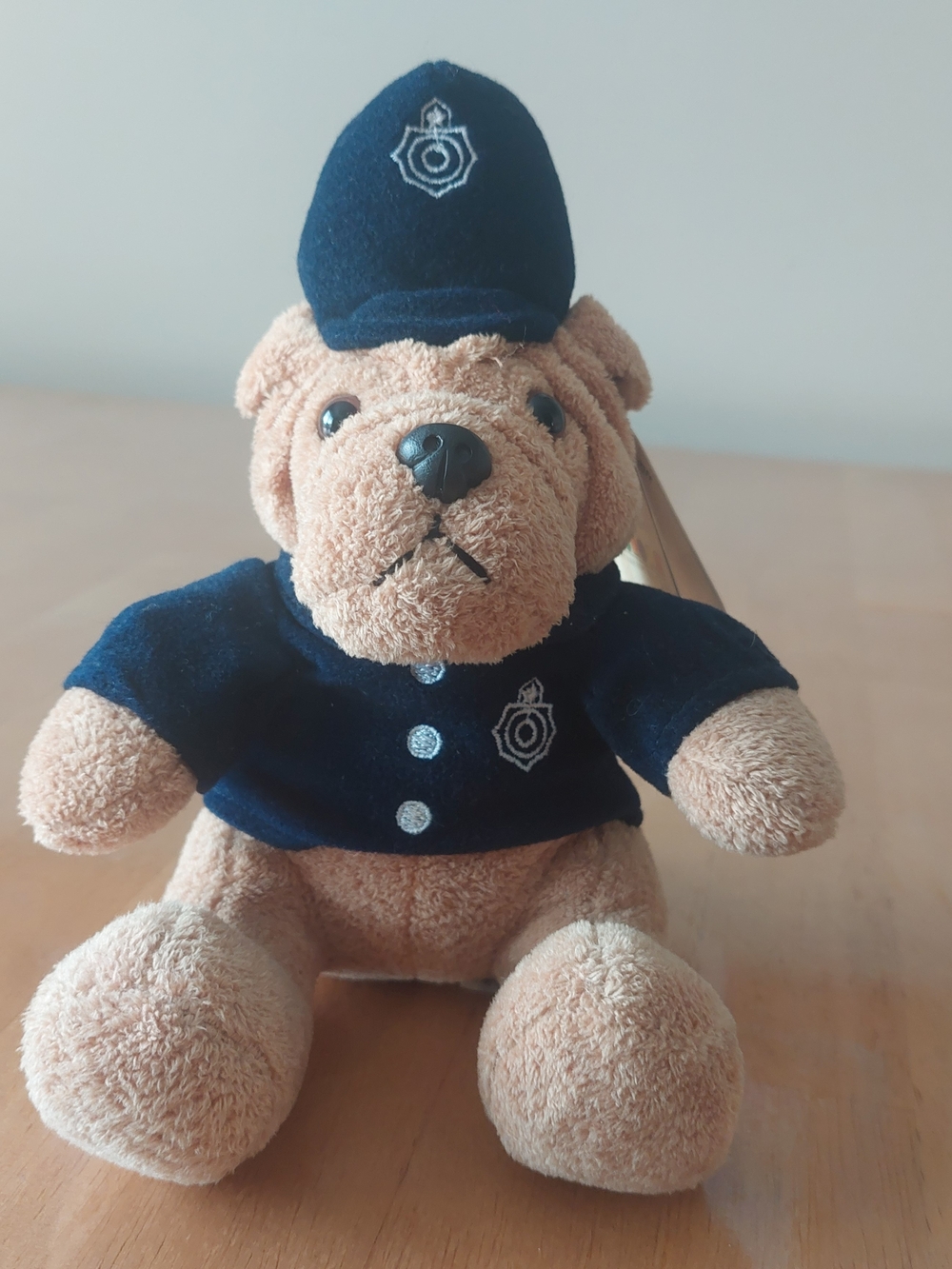Aurora Plush British Police " Bobbi" Bulldog Plush in Navy Jacket and Cap